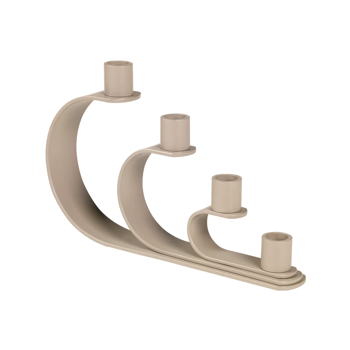 Broste Copenhagen - Nami Kerzenhalter, H 16 cm, simply taupe / warm grey