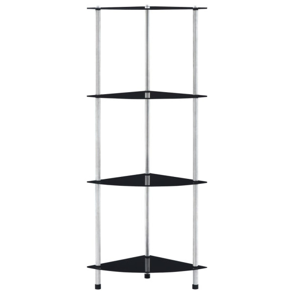 Półka Czarny Szkło 4-Tier vidaXL
