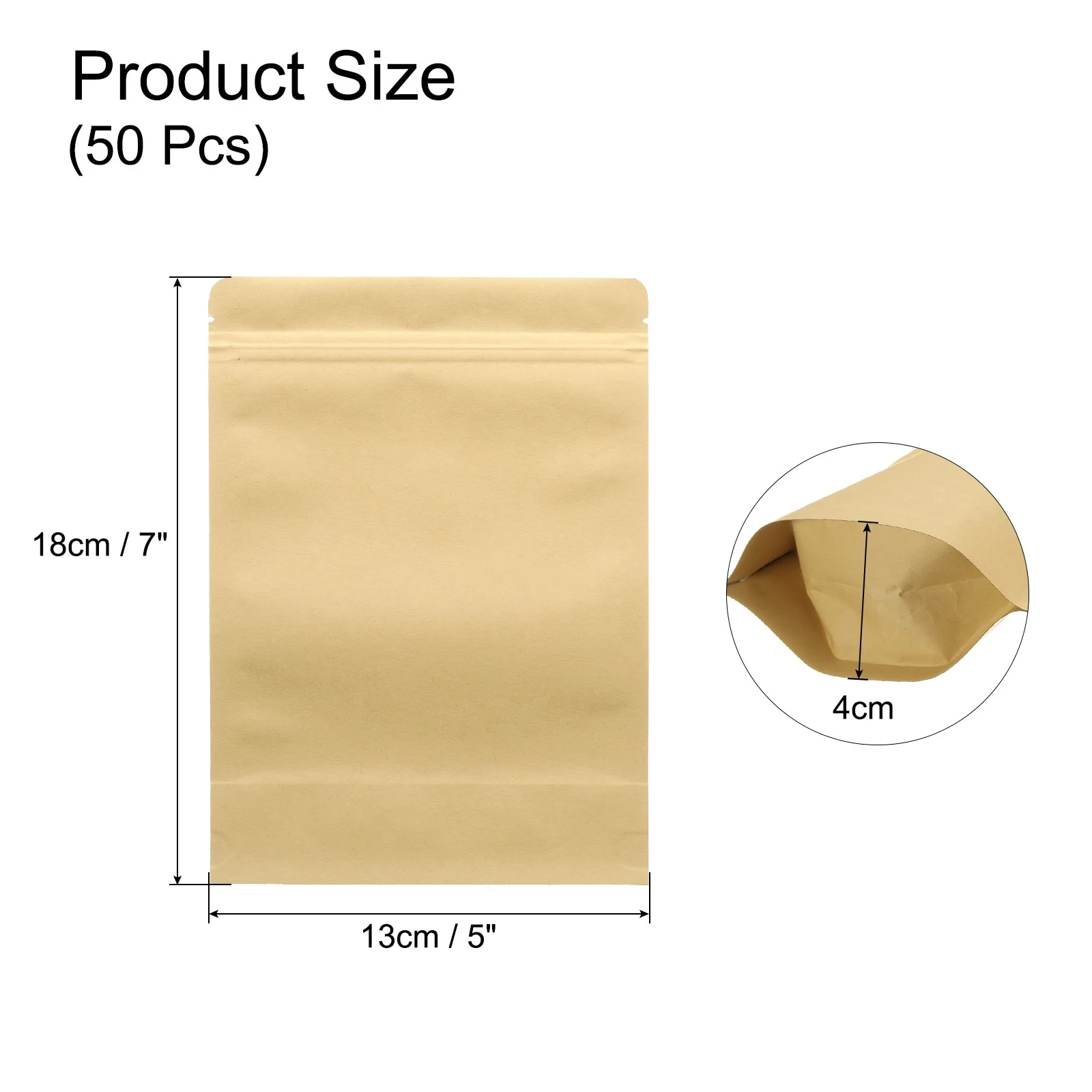 Kraft Paper Sealable Bags for Food Storage, Yellow