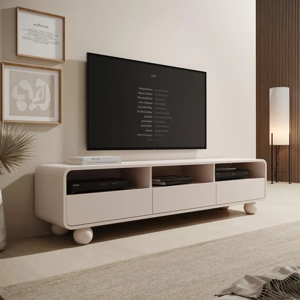 Meubella - Anobo - TV-Meubel - Beige - 180 cm