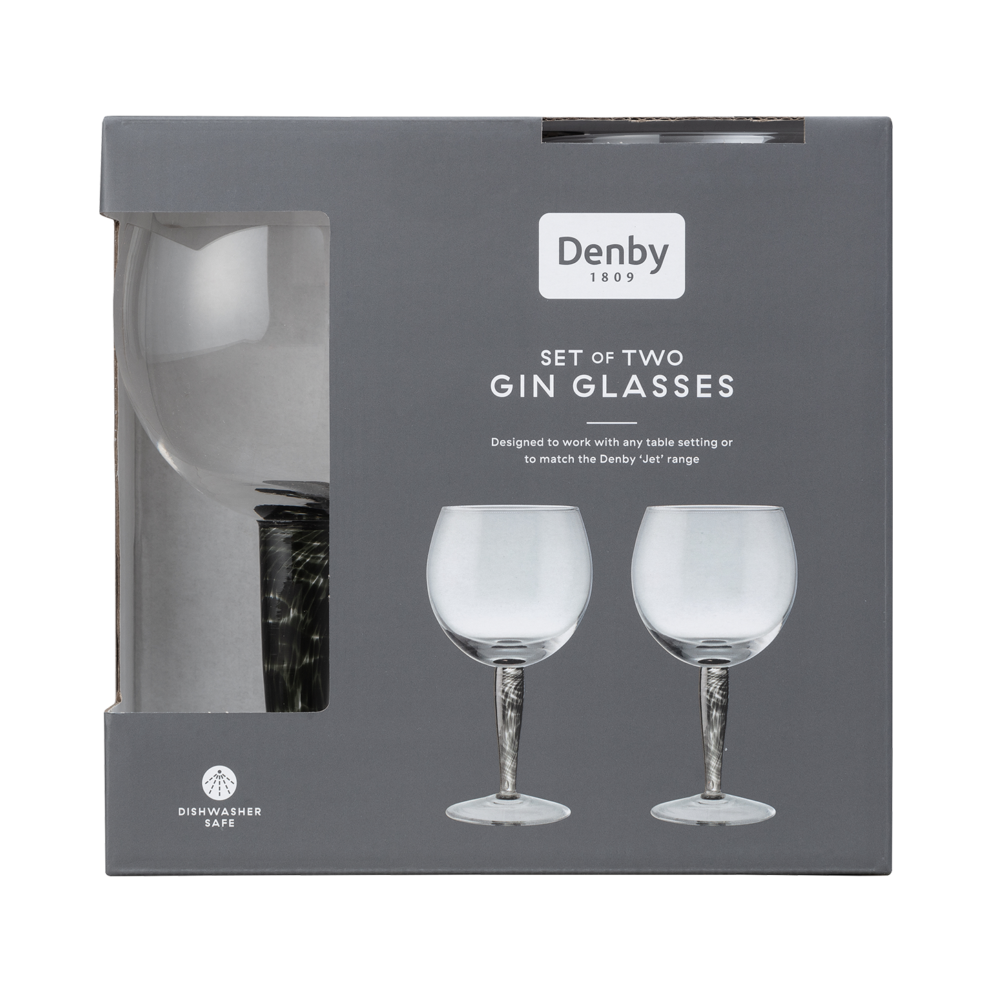 Classic Black Gin Glass - Set Of 2