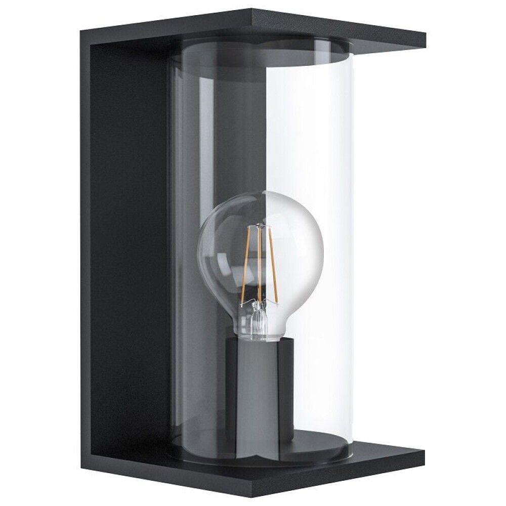 VEGGLAMPE EGLO CASCINETTA E27 28CM SVART