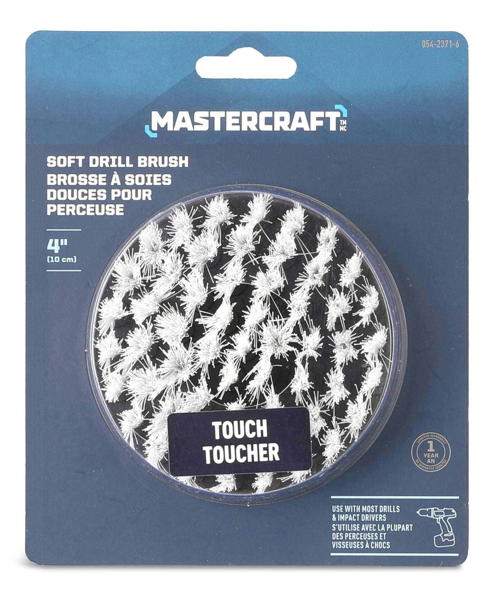 Mastercraft Impact-Ready Round Bristle Drill Brush, Soft, 4-in
