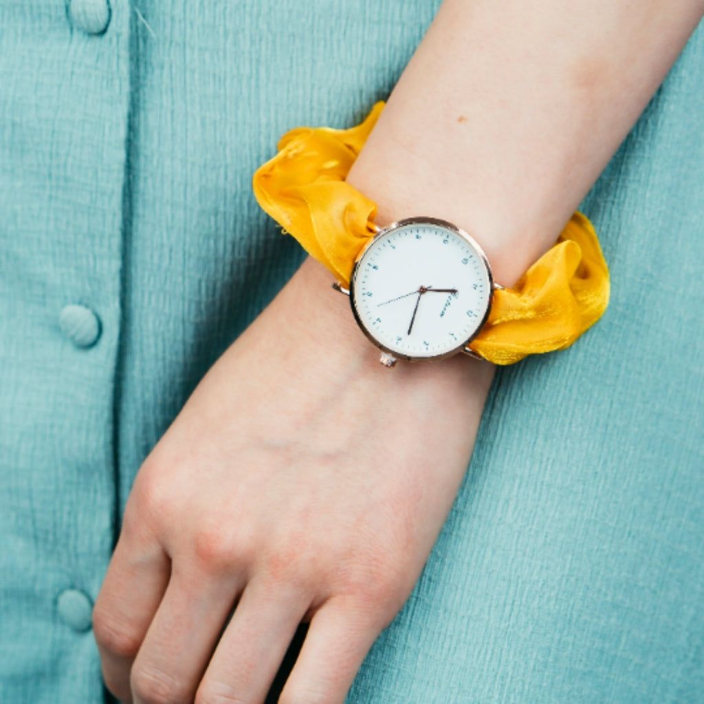 The Colourful Aura Blue Handmade Elastic Strap Women’s Bracelet Wristwatch