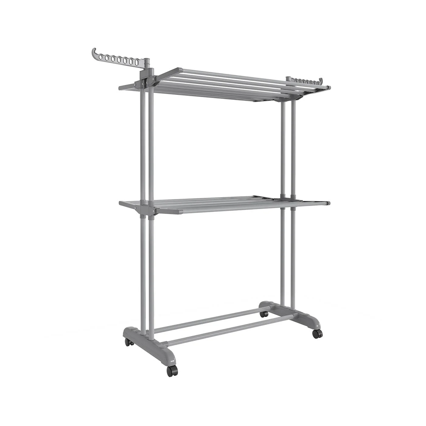 Étendoir à linge à niveaux pliable avec roulettes polyvalent