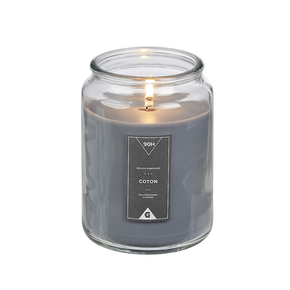 Bougie parfumée dans Bonbonnière senteur poudre de Coton Gris