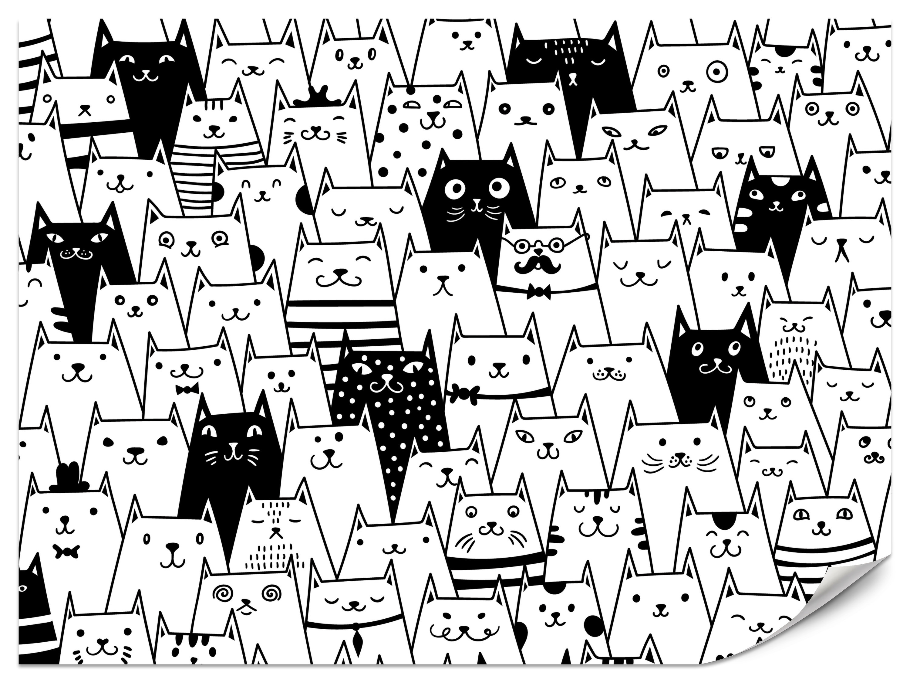 Fototapeta Kotki z komiksu 100x70cm