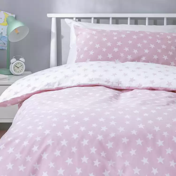 Habitat Kids Reversible Star Pink Bedding Set - Toddler