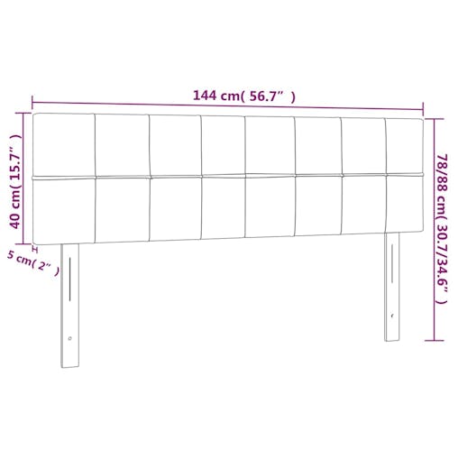 NNEVL Headboards 2 pcs Dark Grey 72x5x78/88 cm Fabric