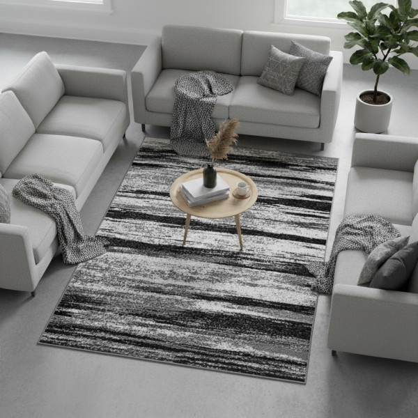 Dywan nowoczesny szary do salonu pokoju 014 - 80x150 cm - modny solidny