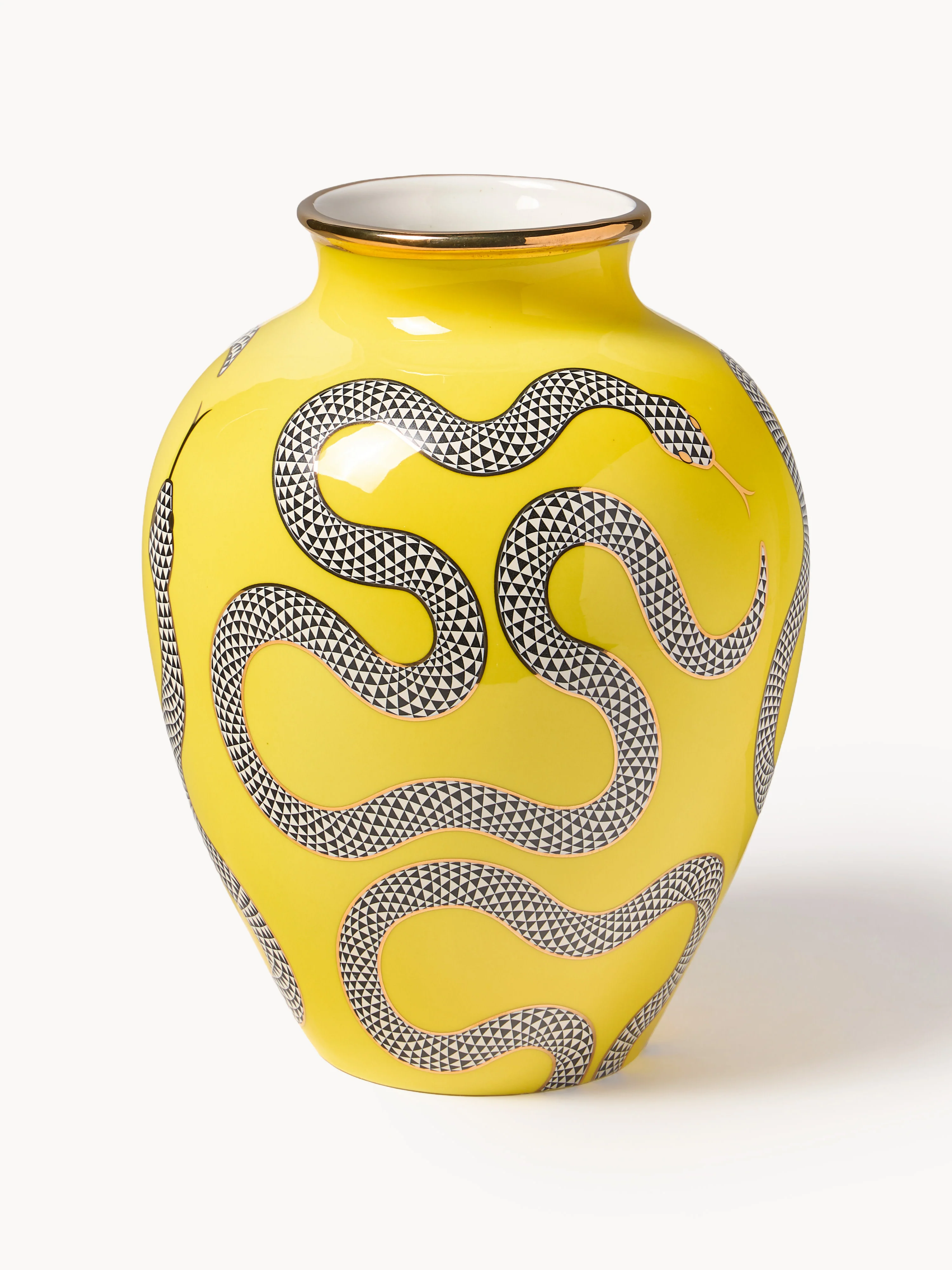 Porzellan-Vase Eden mit Goldakzenten, H 27 cm