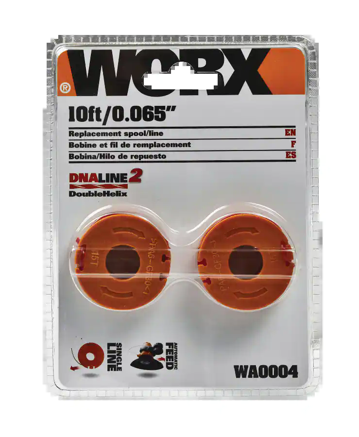 WORX WA0004 Dual Line Cordless Replacement Grass Trimmer Spool, 0.065-in