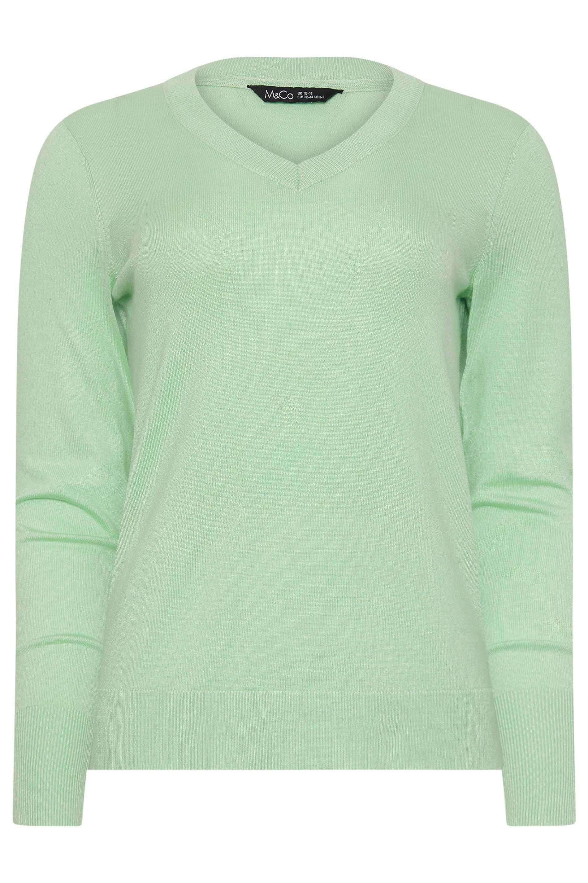 M&Co Long Sleeve V-Neck Jumper