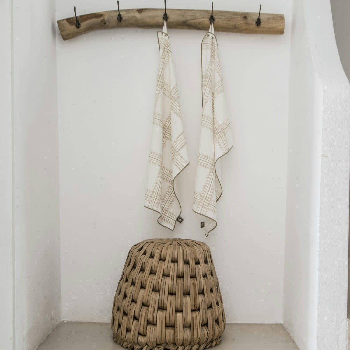 MADRAS - Torchons (x2) coton  50x75 sable