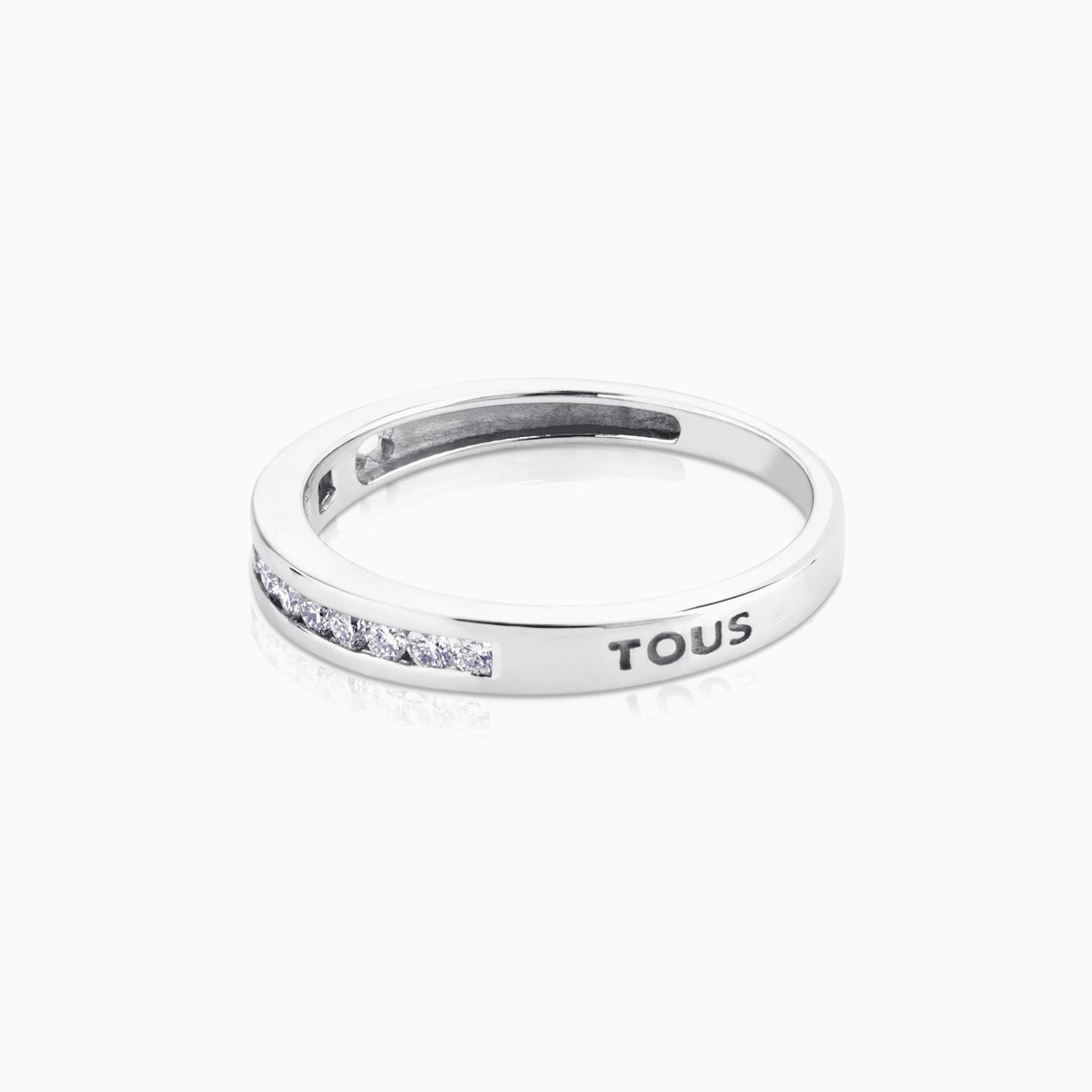 Media alianza de oro blanco con diamantes 018ct Les Classiques
