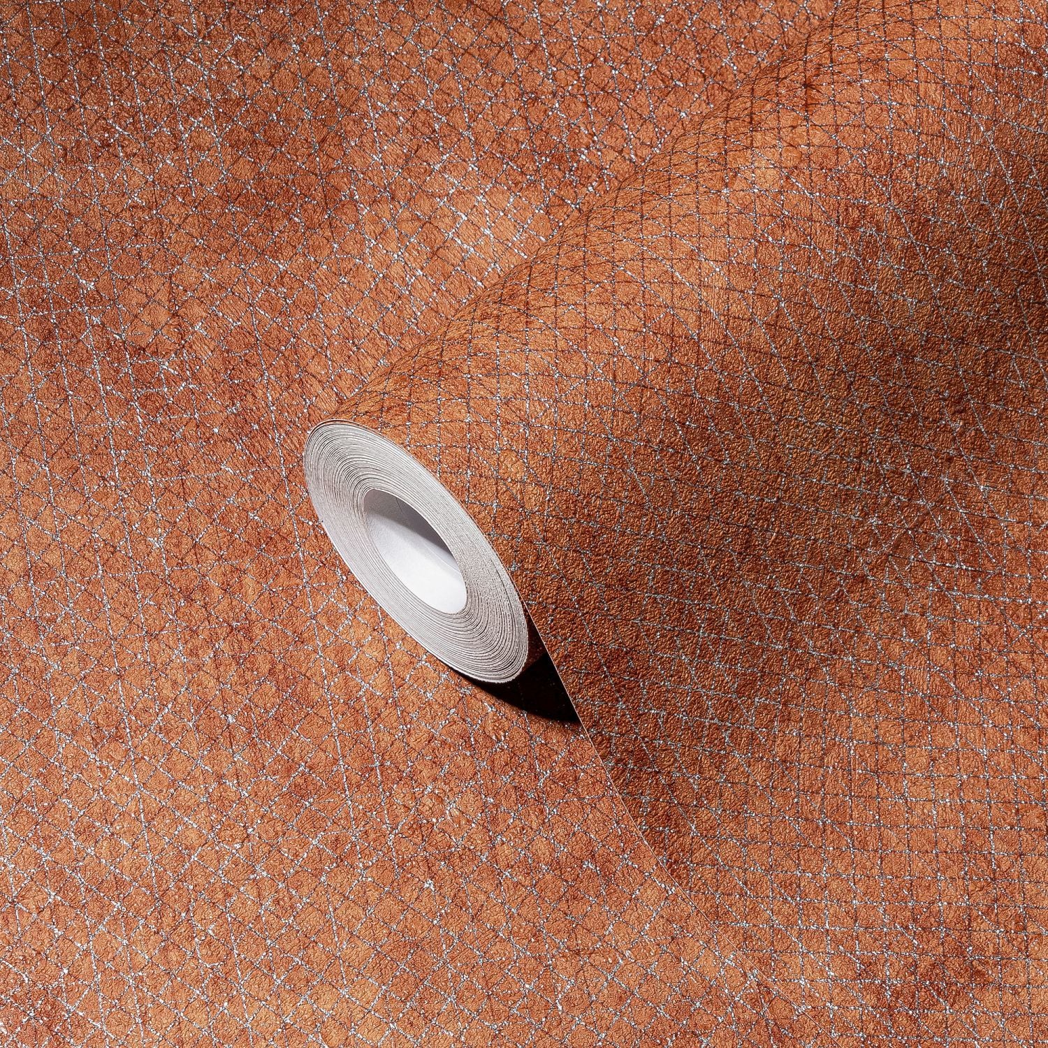 A.S. Création behang effen oranje, rood en metallic - 53 cm x 10.05 m - AS-388266