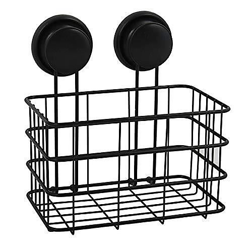 MSV Panier de douche Milady avec ventouses - Noir