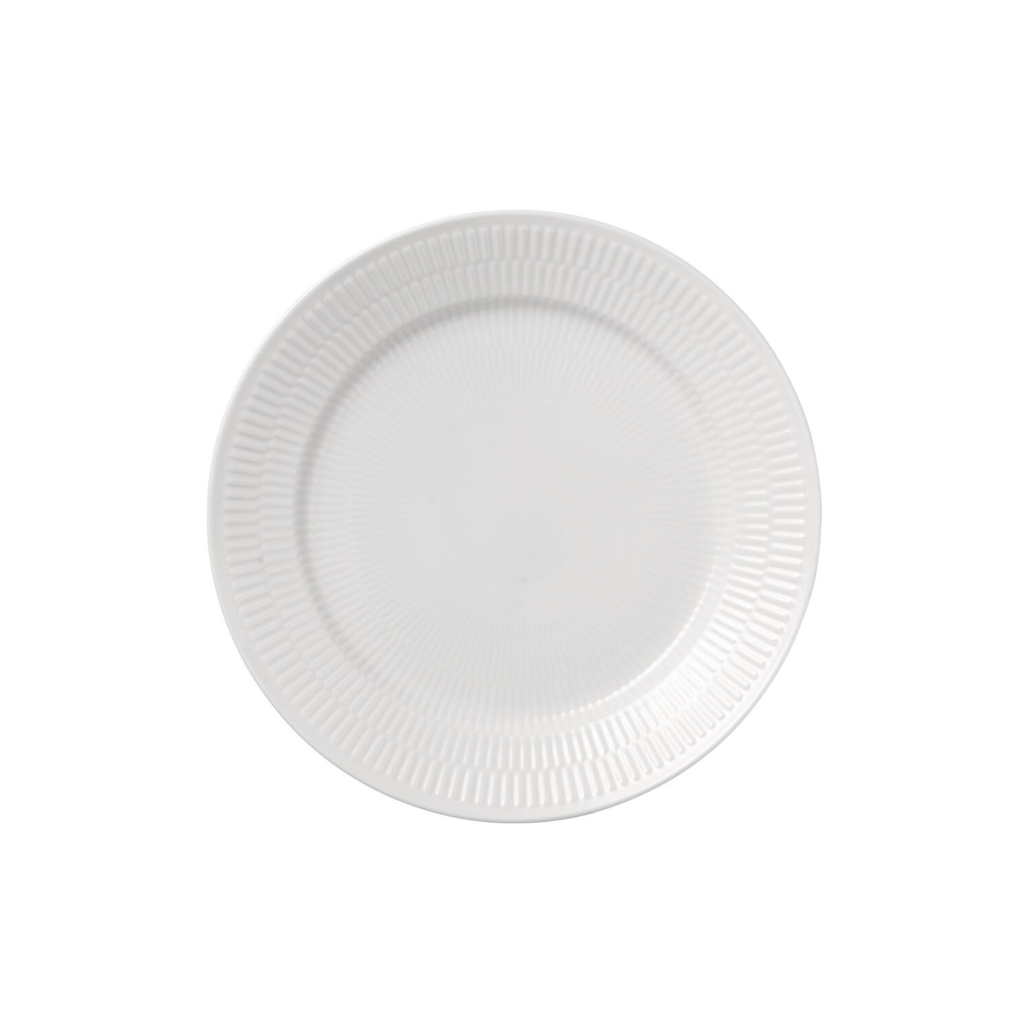 Hvid Riflet tallerken ø 25 cm