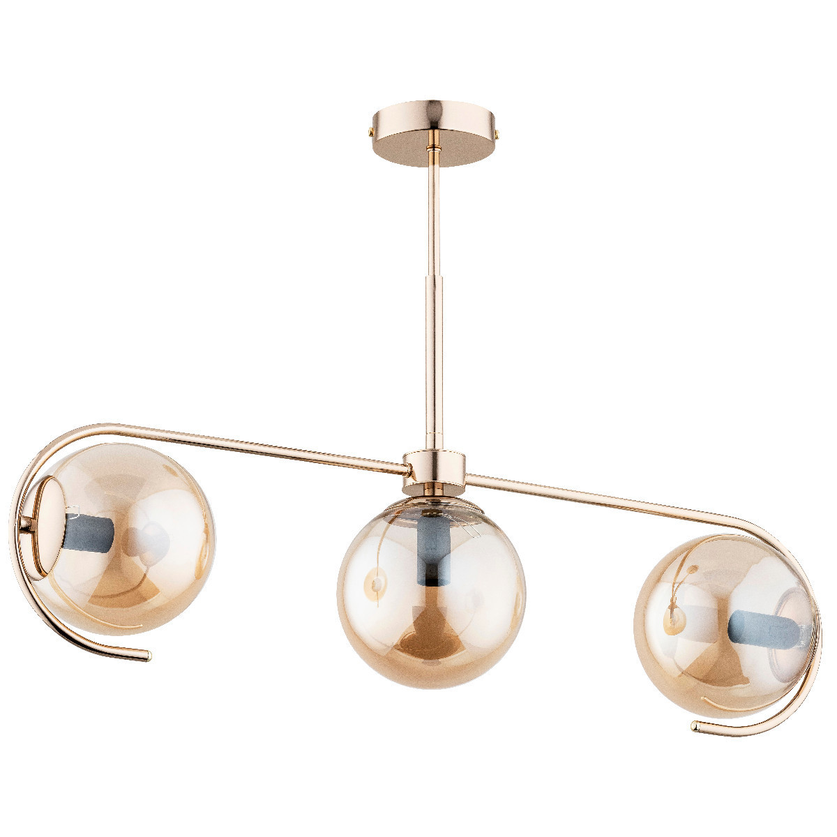 Lampa wisząca złoto-bursztynowy ASTANA 3xE14x10W wym: 47x72x15 cm Alfa
