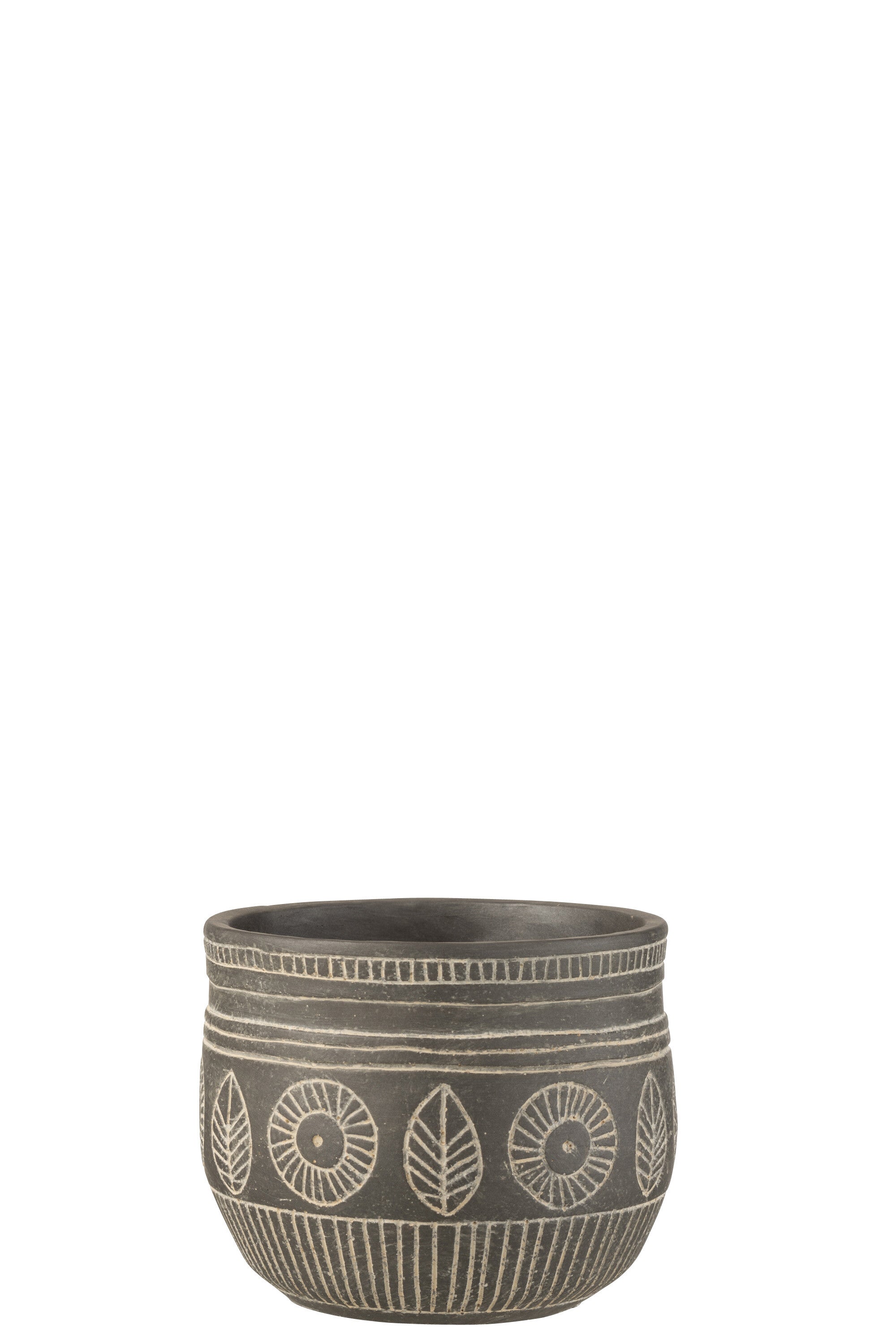 J-Line bloempot Fresco - cement - grijs - medium - Ø 18 cm
