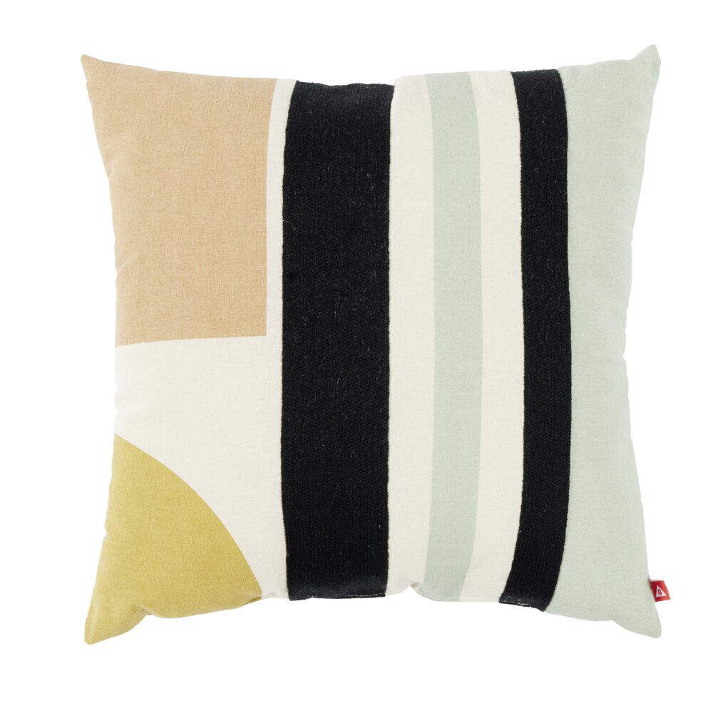 Coussin déco art organique 45x45cm beige