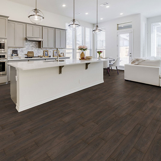 Parquet flottant Stratifié - Cuisine et salle de bain - Lames larges - Chêne Cocoa - Paquet de 1,507 m²
