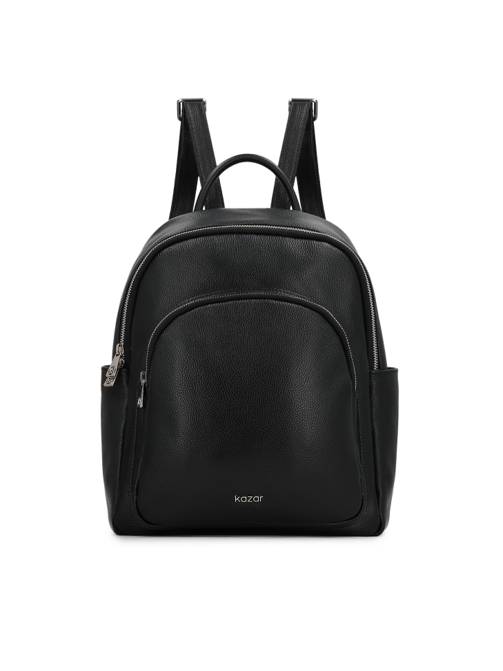 Black leather backpack