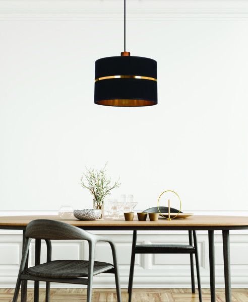 Lampa wisząca czarno-mosiężny Assam 1xE27x60W wym: 105x30x30 cm Candellux