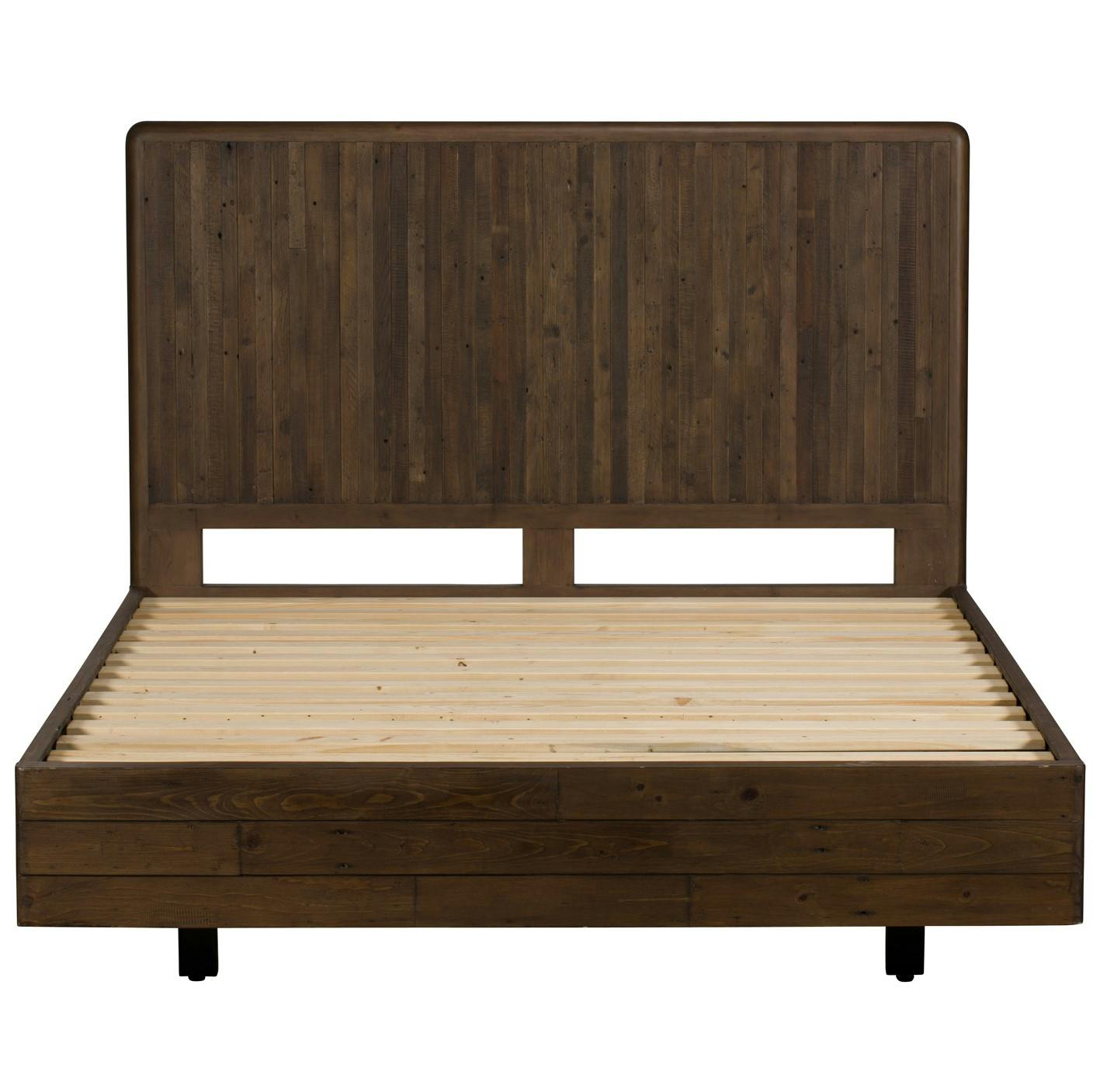 Lit 2 places bois recyclé brun 140 cm QUEENSTOWN