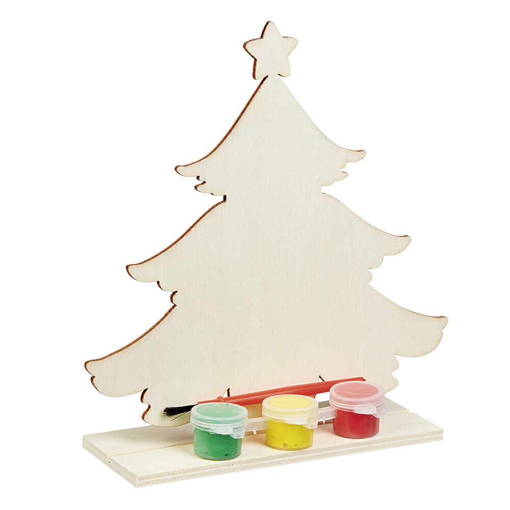 Sapin à decorer en bois avec peinture