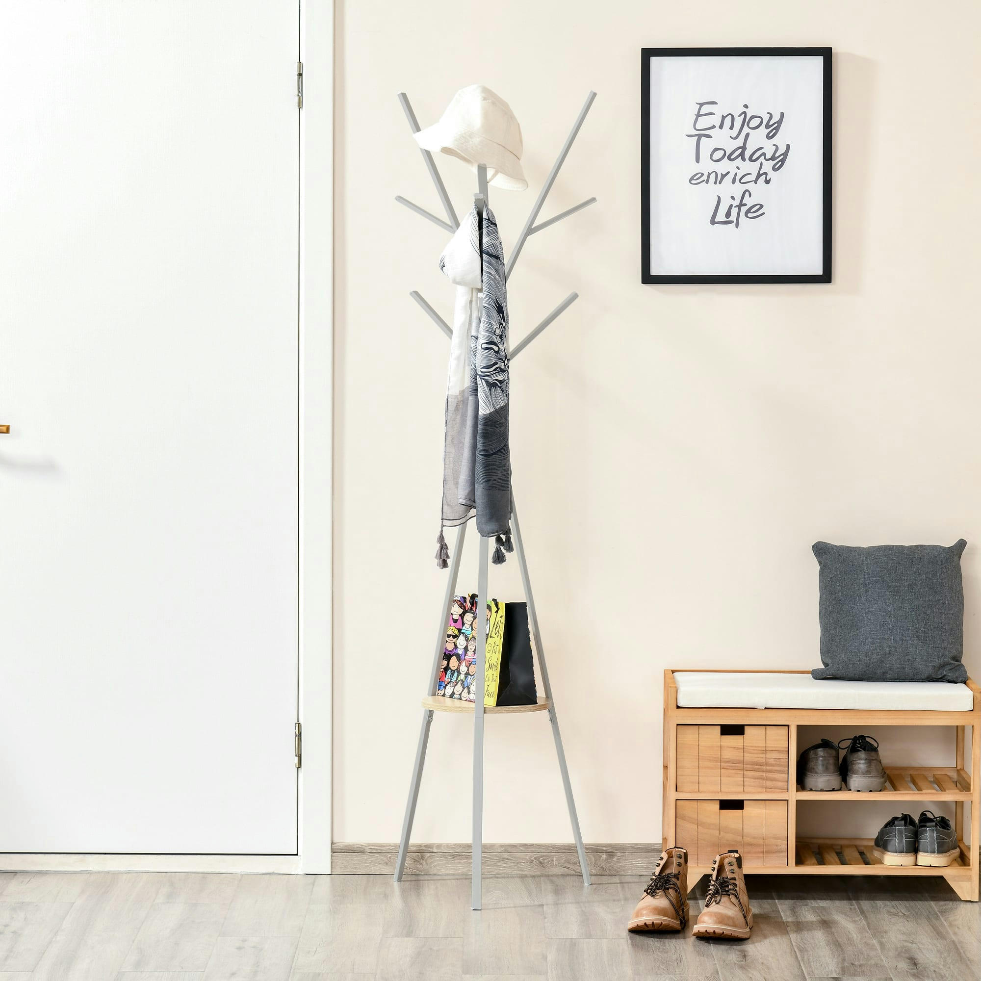 - Porte-manteau design branches blanc
