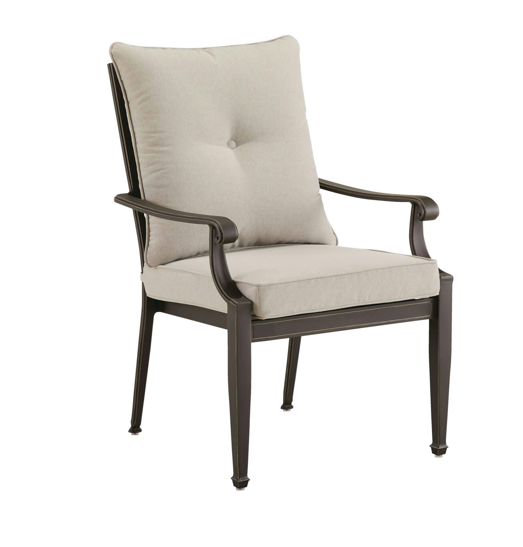 CANVAS Coventry Hills Outdoor/Patio Dining Chair w/ UV & Water Resistant Cushion, Dove