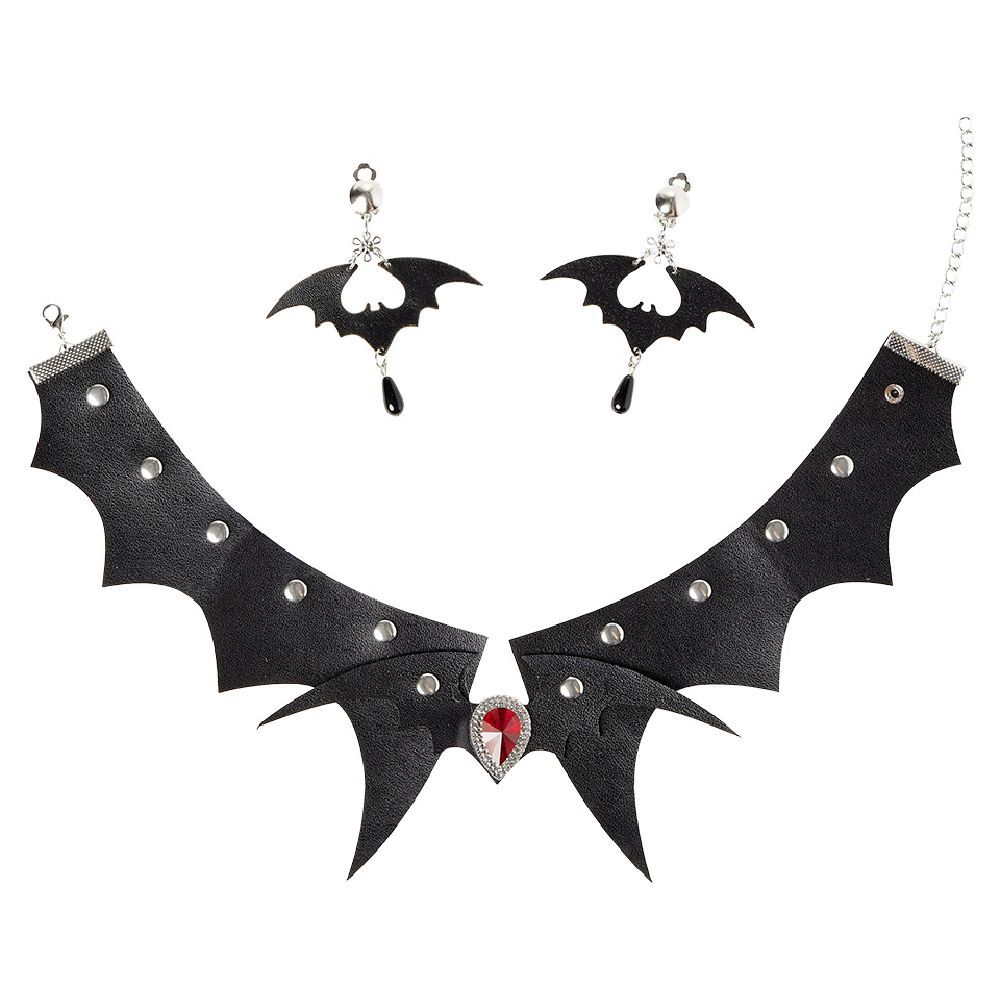 Set collier et boucles d'oreilles gothique Halloween