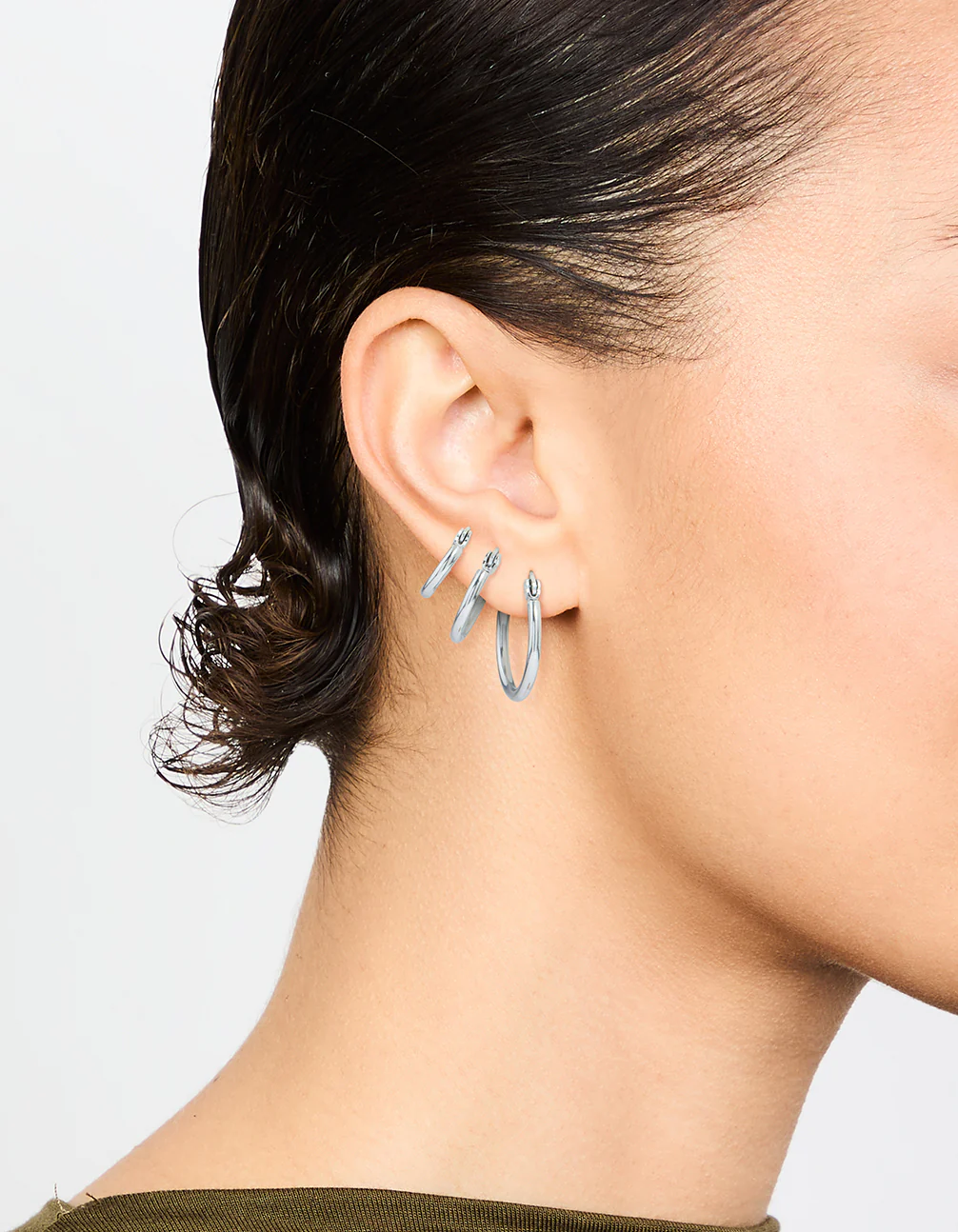 Surgical Steel Clasp Hoop Earrings 2-Pack