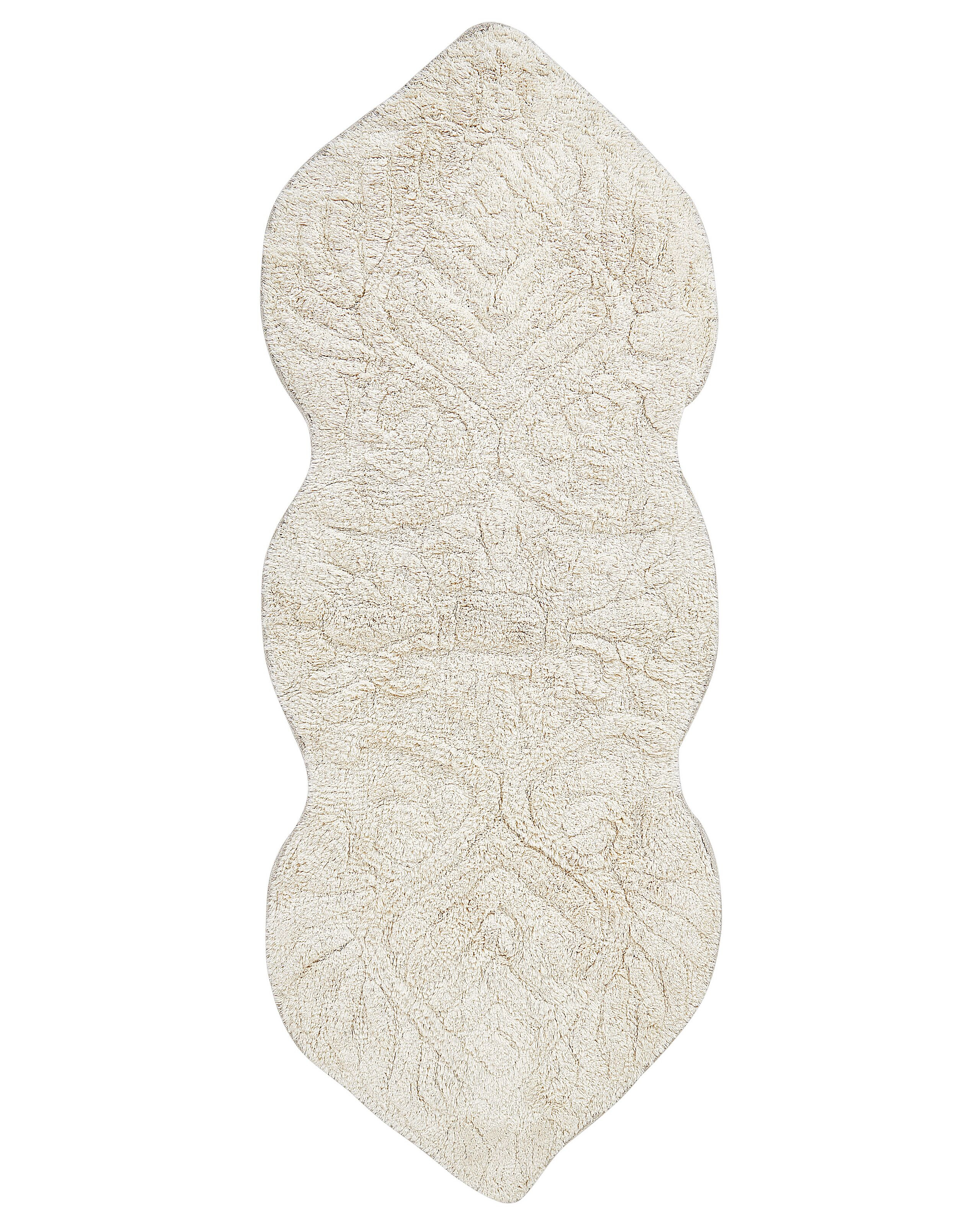 Dywanik łazienkowy bawełna 150x60 cm beżowy