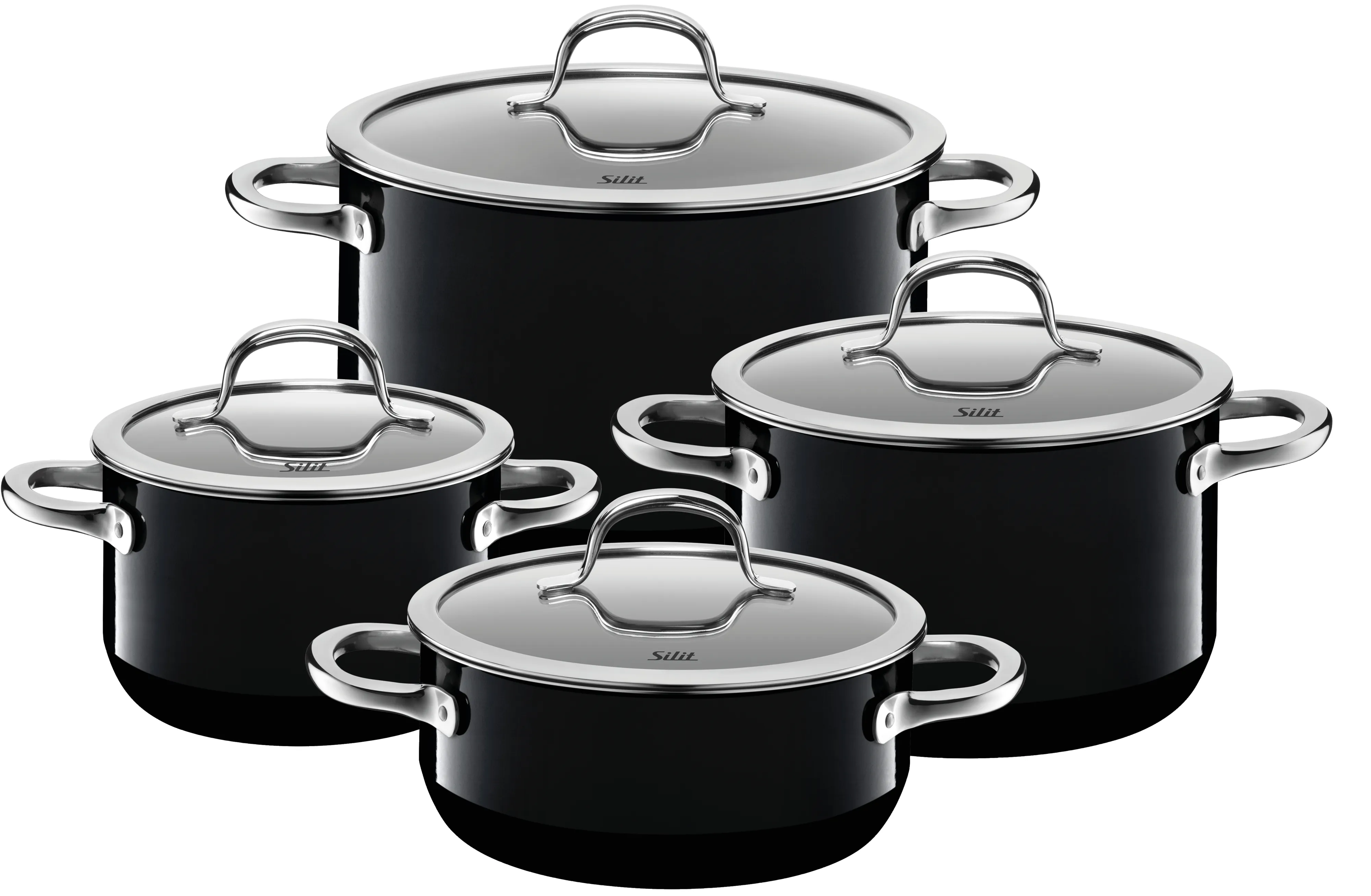 Silit Silargan Passion Cookware set with lids 4-piece Black