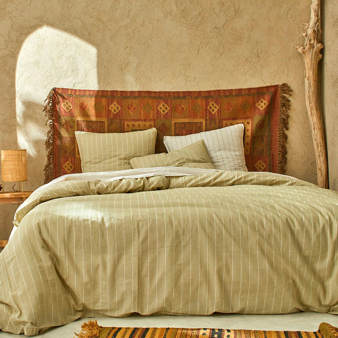 BIO KANDY - Housse de couette li/coton organic jaune 140x200 cm