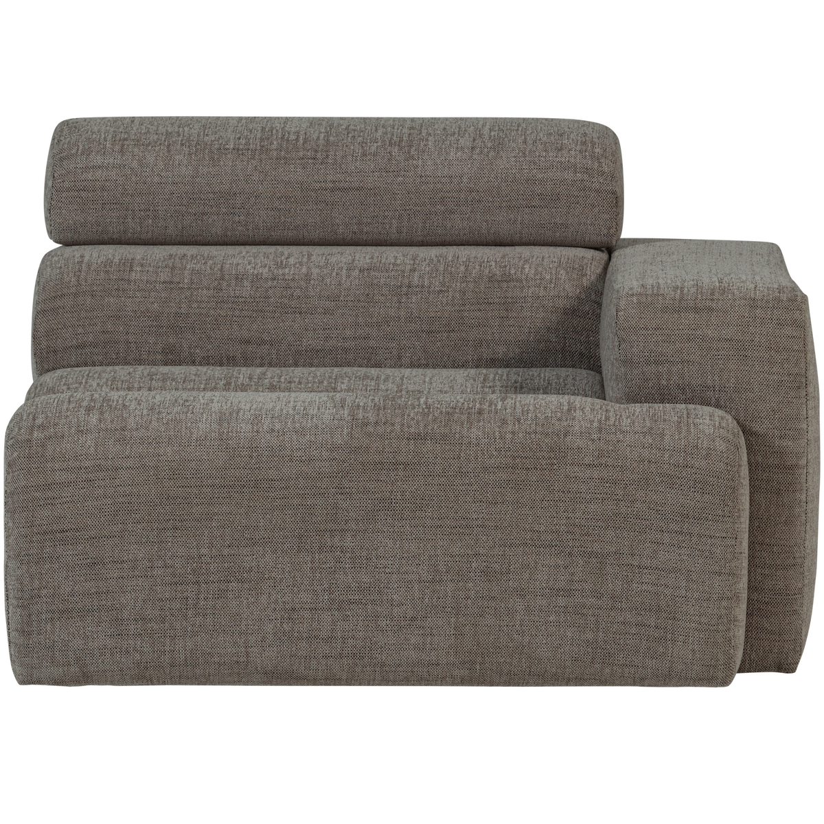 WOOOD 1-zits element bank arm rechts Novi - Polyester - Grijs Melange - 86x109x113