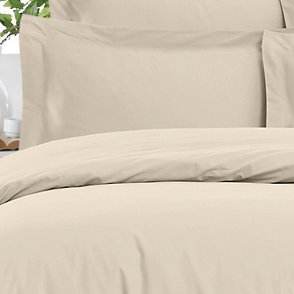 Drap housse uni satin de coton bonnet 30 cm Ficelle 80x200 cm VERSALUXE