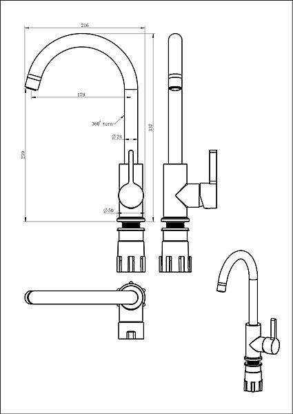 Mitigeur de cuisine chromé Essebagno Milo
