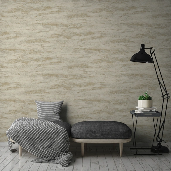 Vliestapete, BxL: 53 x 1005 cm, cremefarben/goldfarben