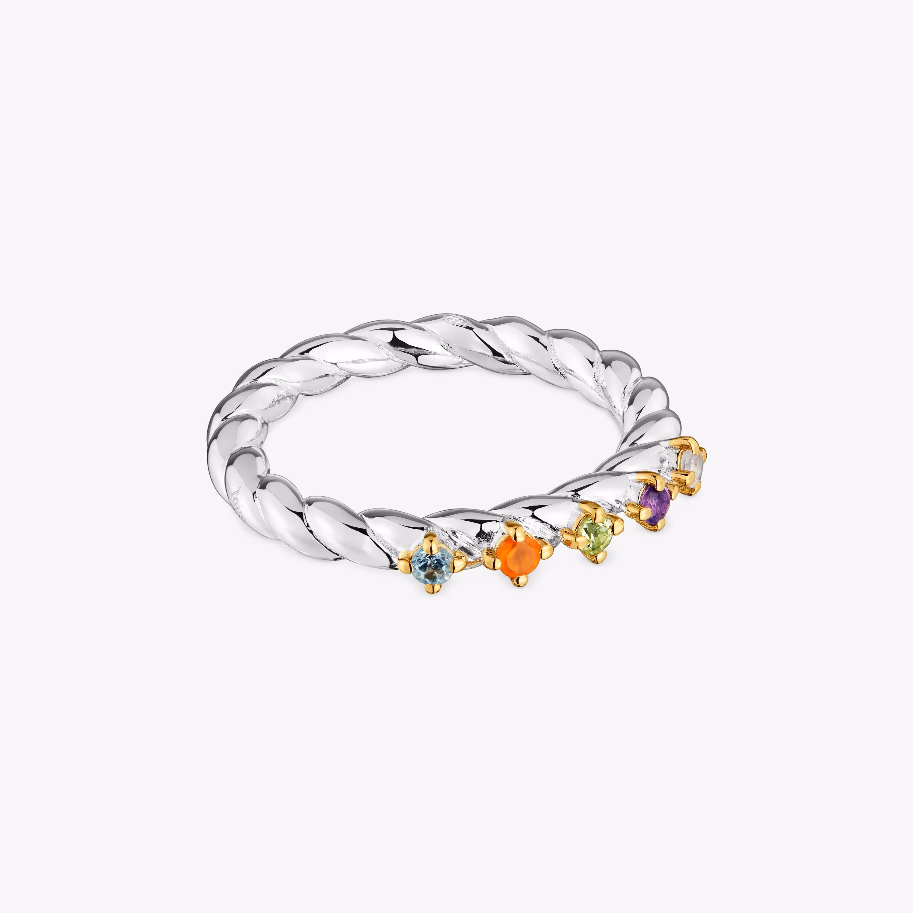 Anillo pequeño bicolor y gemas Sugar Party
