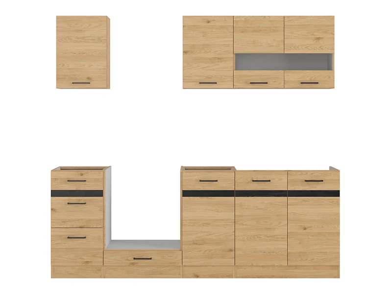 Komplet kuchenny Junona Line 220 cm dąb bernstein