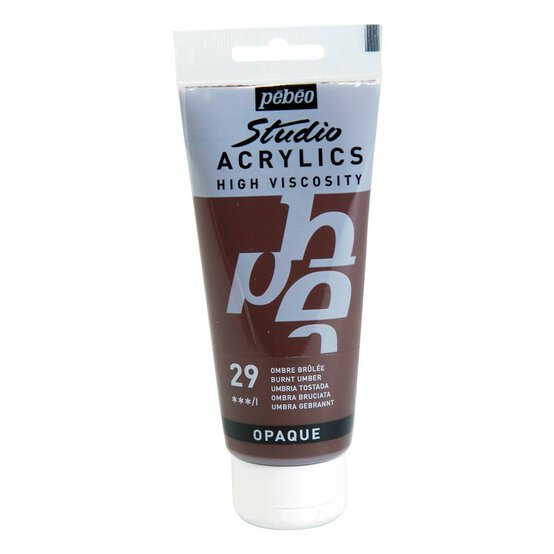 Pebeo Burnt Umber Studio Acrylic Paint 100ml