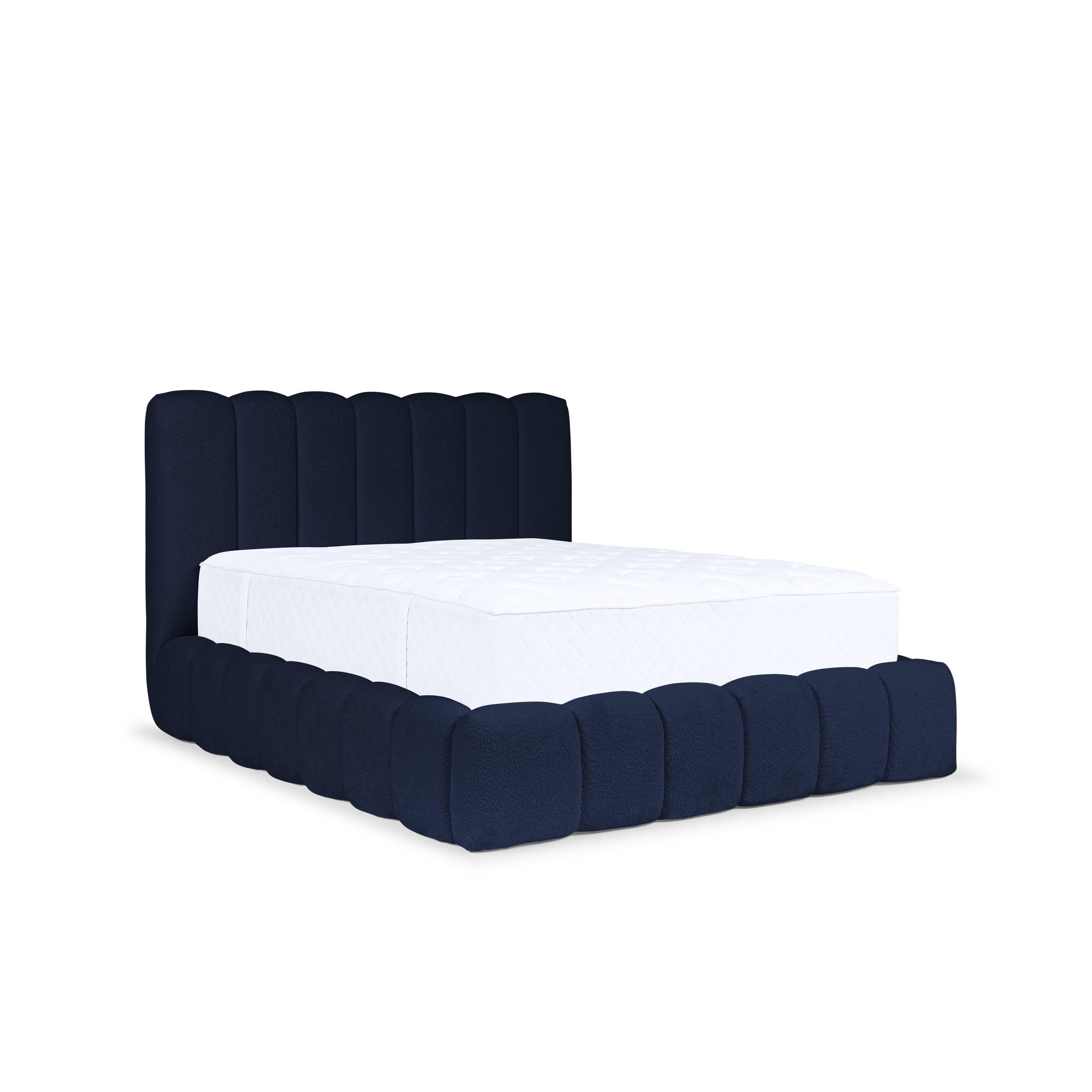 by fonQ Dawn Bedframe met Opbergruimte - 200 x 200 cm - Donkerblauw