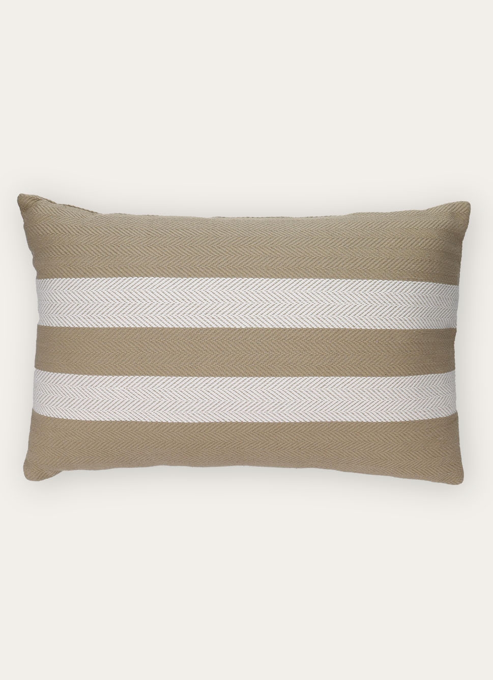 COUSSIN à RAYURES TISSAGE CHEVRON BEIGE