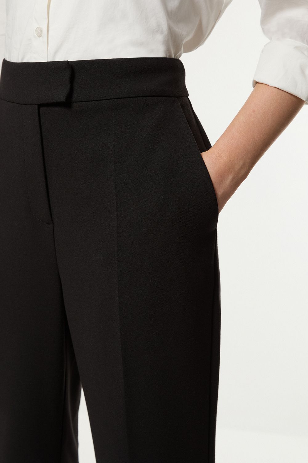 KarenMillen Compact Stretch Essential Tailored Straight Leg Trouser