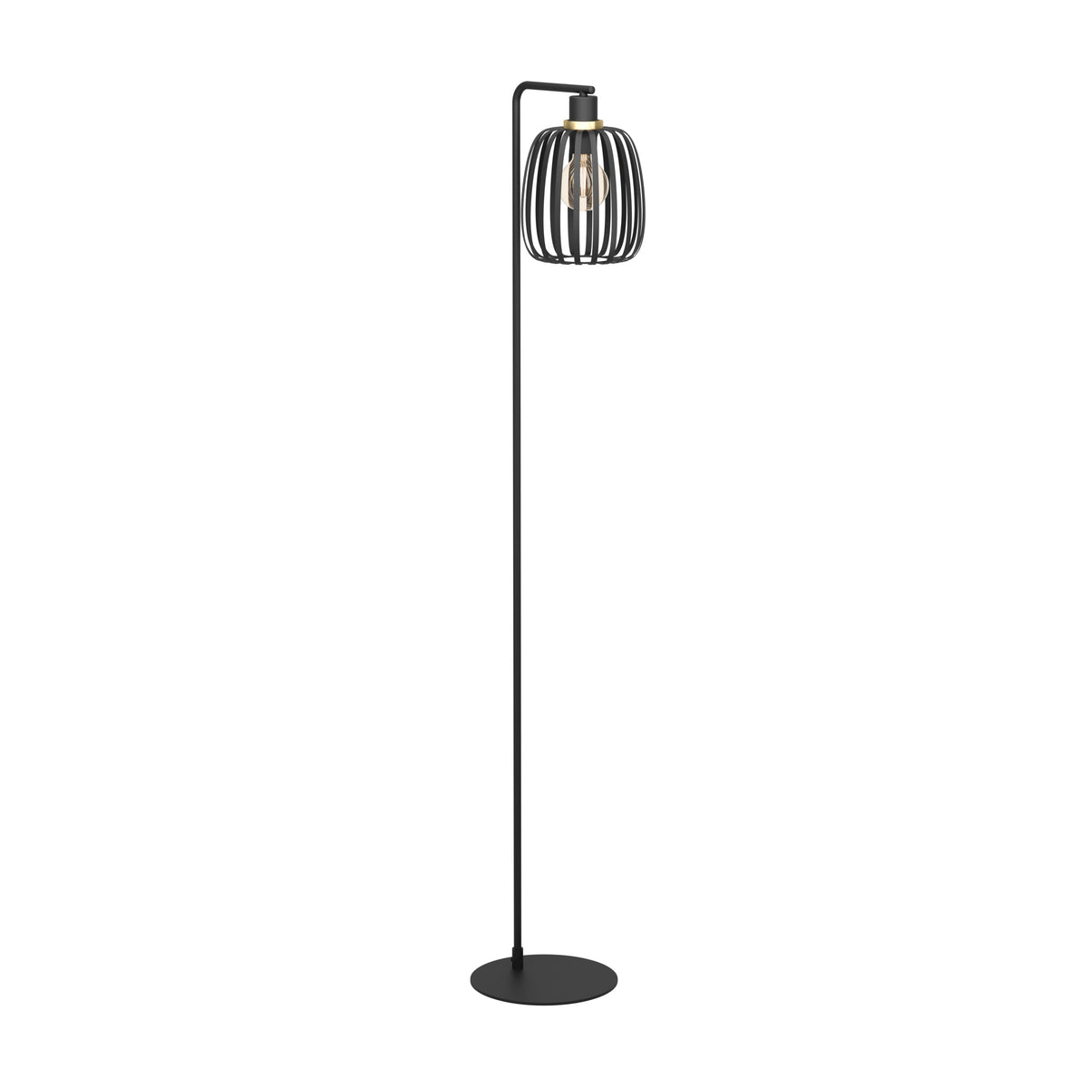 EGLO vloerlamp Pocicas - e27 - 151 cm - zwart/goud