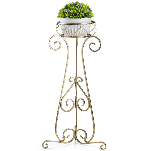 Kwietnik metalowy Fiorina 96x47,5x 47,5 cm Złoty Patynowany Rustykalny