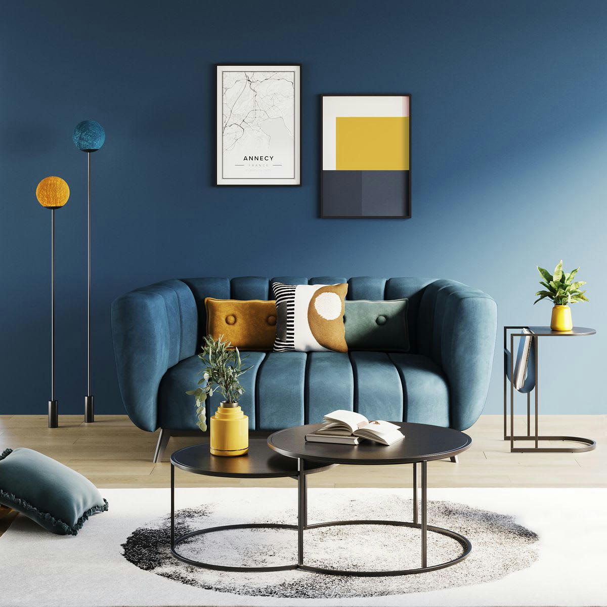 GRAYSON - Tables basses gigognes métal noir